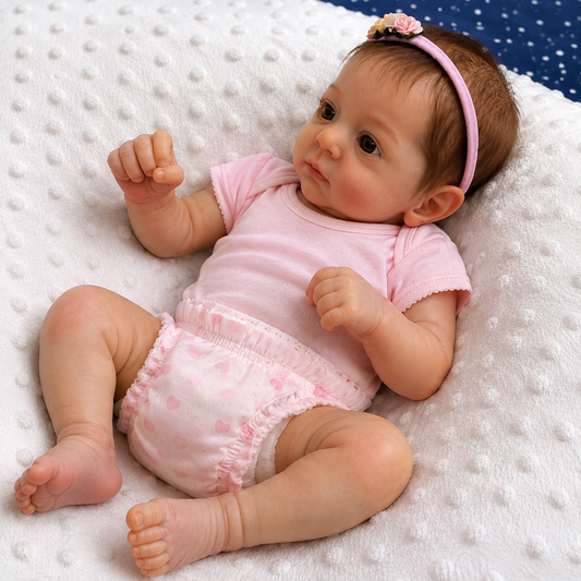 Muñeca Reborn Realista Lia niña 44cm y 1.400kg + Pack Premium