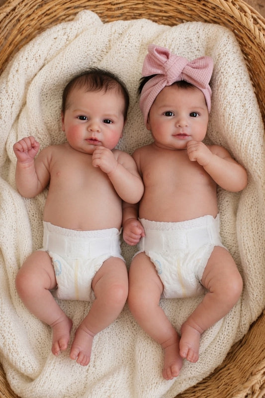 Muñecos Reborns Realistas Matheus y Mía Niño y Niña 47cm y 1.600 kg +  2 Pack Premium