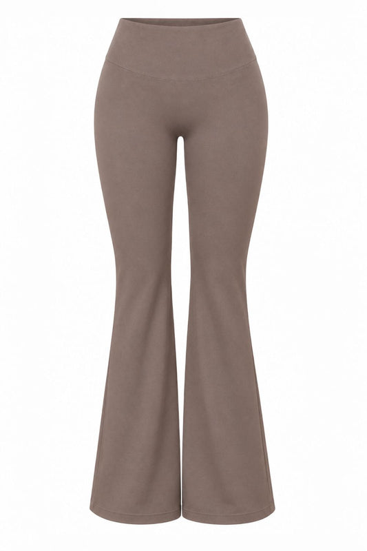 Organic Cotton Flare Leggings - Truffle
