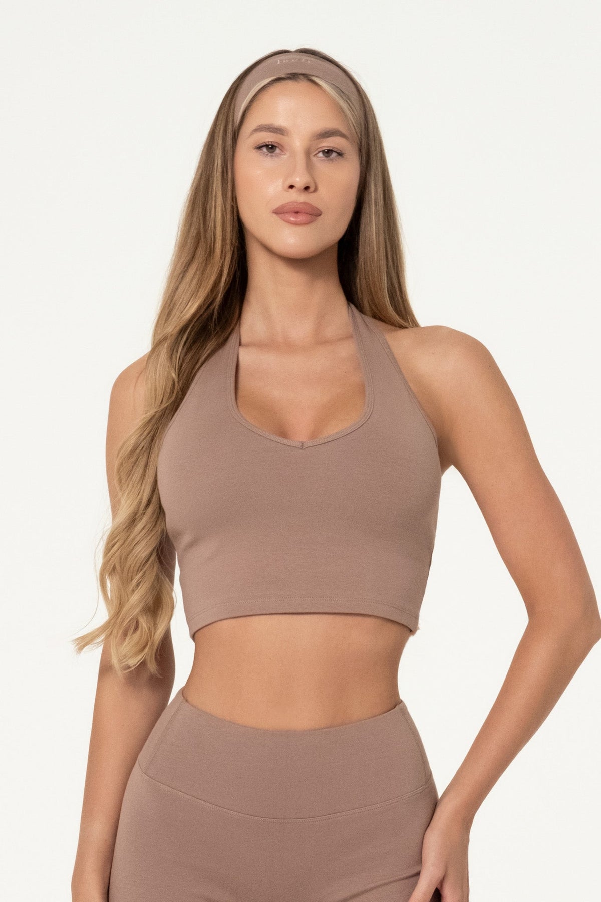 Organic Cotton Halter Top - Truffle