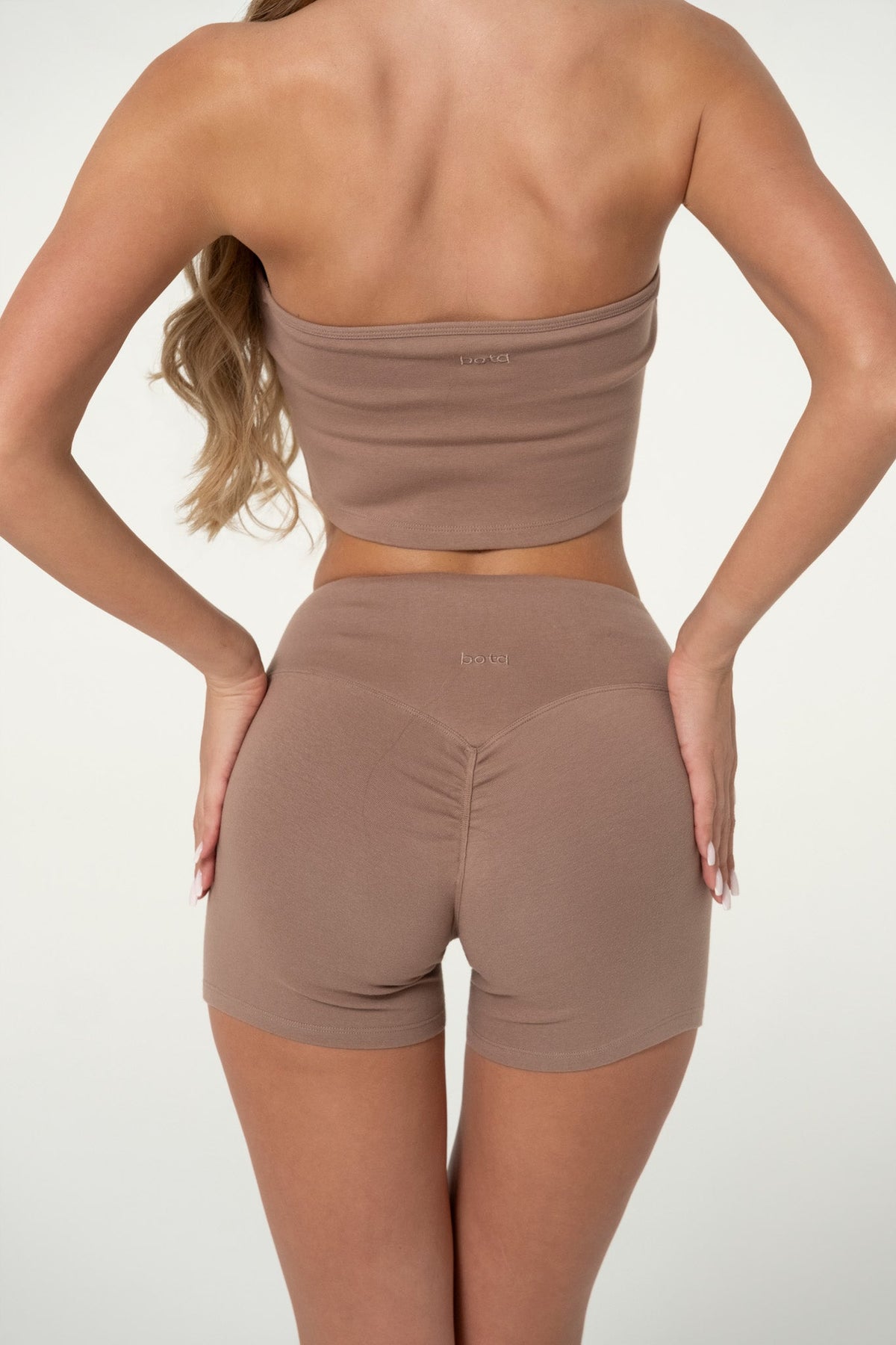Organic Cotton Halter Top & Scrunch Shorts Set | Truffle