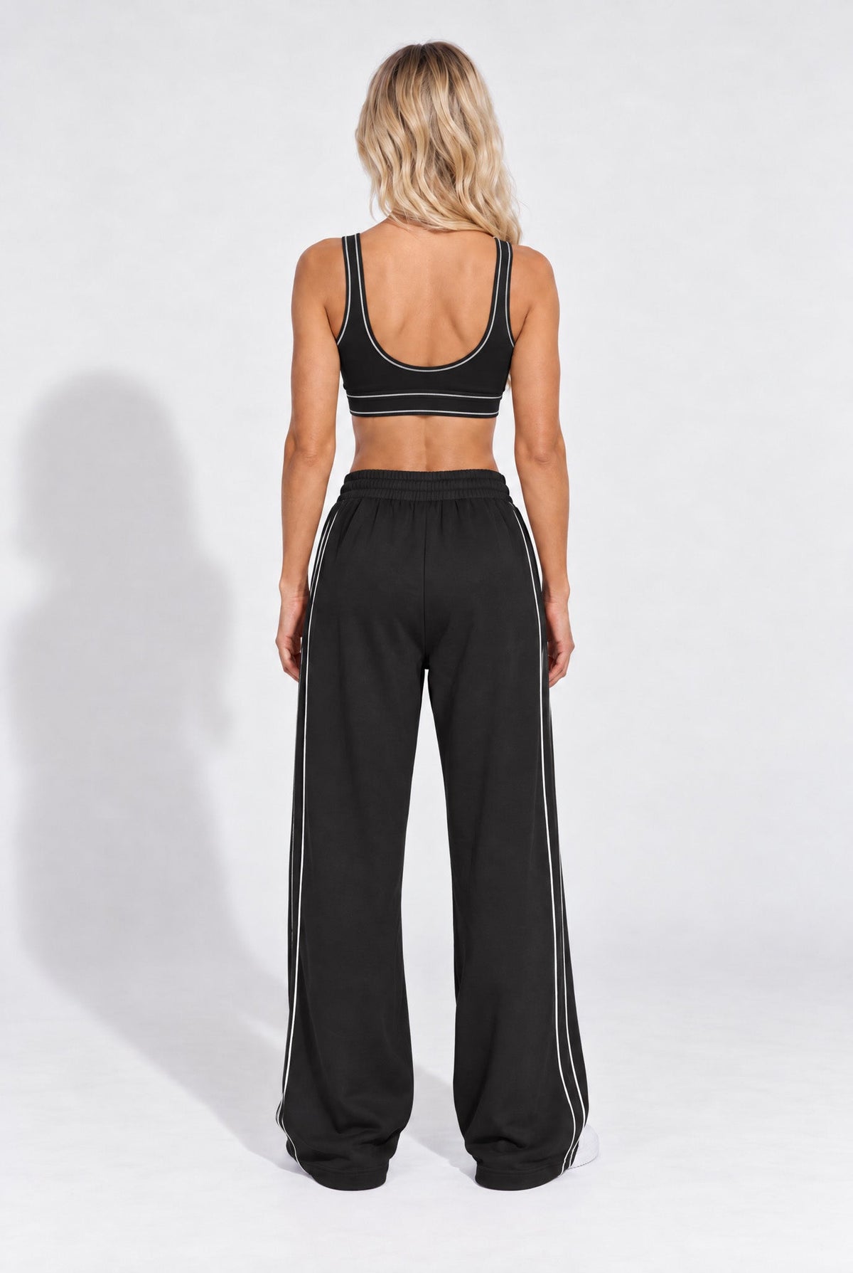 Organic Cotton Sports Bra & Sweatpants Set | Black