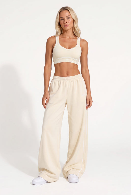 Organic Cotton Sports Bra & Sweatpants Set | Buttercream