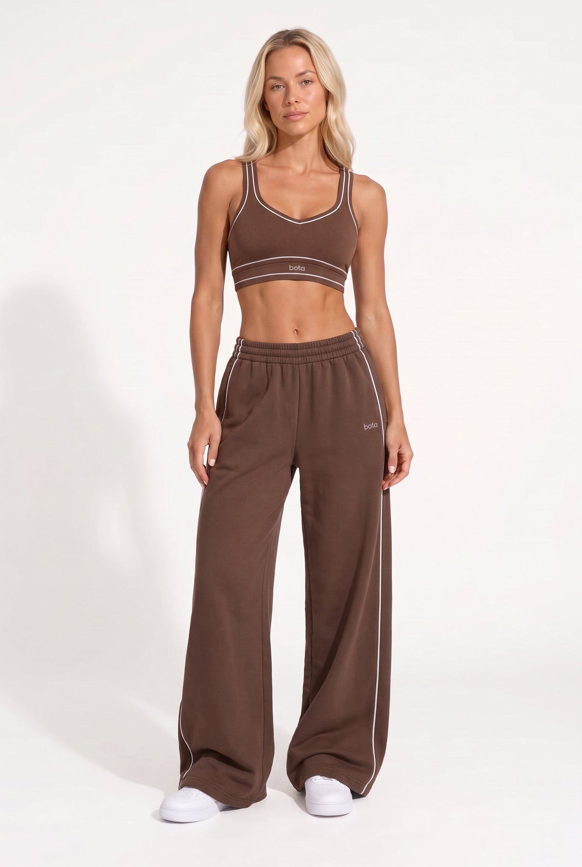 Organic Cotton Sports Bra & Sweatpants Set | Chestnut