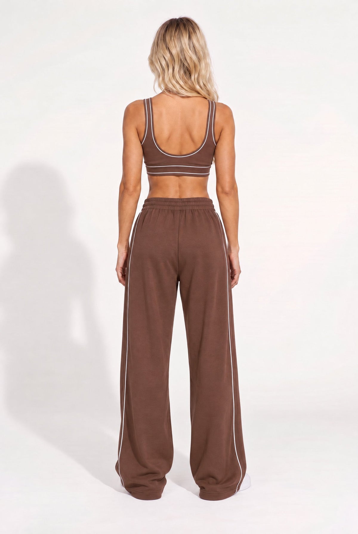 Organic Cotton Sports Bra & Sweatpants Set | Chestnut