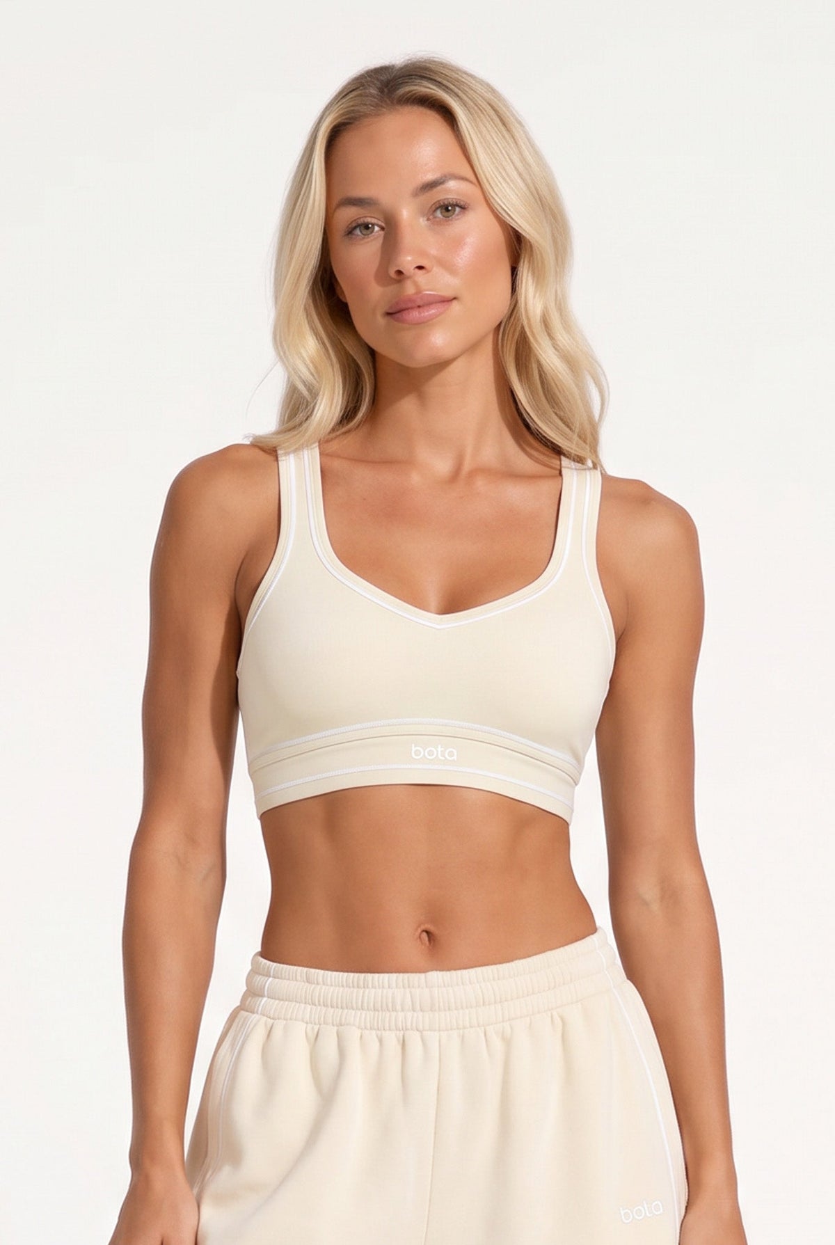 Organic Cotton Sports Bra - Buttercream
