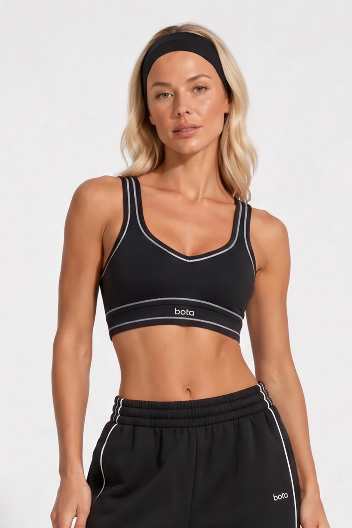 Organic Cotton Sports Bra - Black