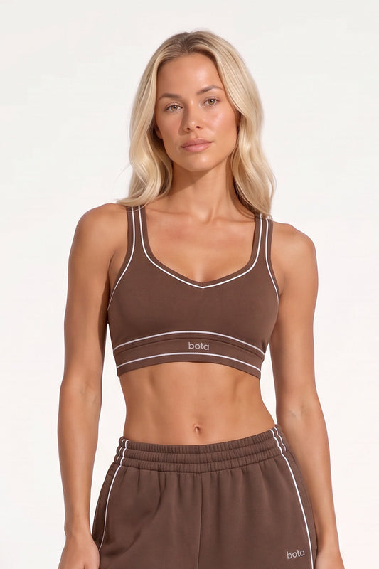 Organic Cotton Sports Bra - Chestnut