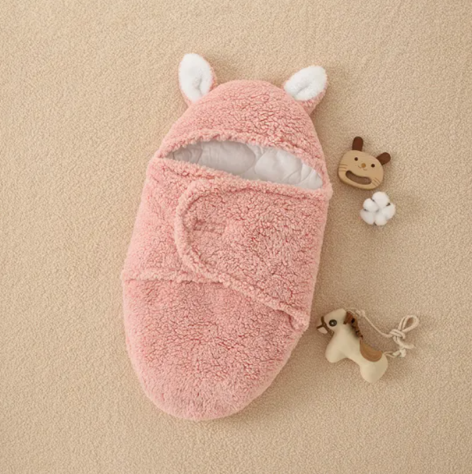 Saco de dormir de felpa con orejas grandes para muñecos reborn de 40 a 60 cm